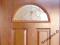 Drzwi antywłamaniowe z witrażem Złoty Dąb, Mahoń