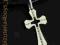 Oryginalny srebrny krzyż na rzemieniu 0,42cm 50cm
