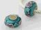 Piękny srebrny bead koralik modułowy Cloisonne