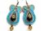 Sutasz kolczyki turkus i brąz