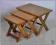 3 ŚLICZNE STOLIKI stolik dębowy kwietnik dąb