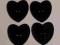Guziki Serca Czarne 4 szt