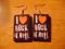 Kolczyki decoupage i love rock and roll handmade