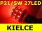 ŻARÓWKA DIODOWA 27 LED CZERWONA P21/5W BAY15D