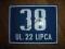 Tabliczka nr 38 ul. 22 lipca - NOWA