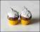 kolczyki z modeliny fimo, muffinki, cupcake, neon