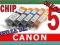 5 TUSZ CANON PIXMA MG 5150 MG 5250 iP 4850 IP4850