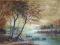 RZEKA Z KROWAMI -akryl, płót na blejtramie 50x70