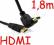 Kabel 1,8m HDMI - HDMI 19pin gold 1.3B AWG kątowy