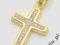 ZŁOTY KRZYŻYK CYRKONIE CHRZEST ŚLUB PREZENT GODY