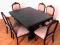 Antyczny, rozkładany stół i 6 krzeseł - XIX w.