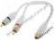 KABEL RCA HQ TYPU Y 2X WTYK 1X GNIAZDO BIAŁY TANIO