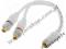 KABEL RCA HQ TYPU Y 1x WTYK 2 x GNIZDO BIAŁY TANIO