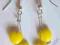 kolczyki żółte serduszka HAND MADE