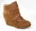 TRAMPKI NA KOTURNIE KOTURNY WEDGES ZAMSZ camel 39