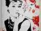 OBRAZ AUDREY HEPBURN 100/65CM AKRYL NA PŁÓTNIE
