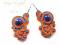 Granatowe pomarańcze - sutasz - kolczyki sutaszowe