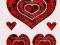 Nalepki serca samoprzylepne folia czerwona