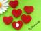 Serca serduszka filc przylepiec 4 szt.