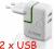 Ładowarka sieciowa 2X USB 8313 Pentagram 1A MP3