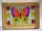 Obrazek - Motyl, farba witrażowa, ramka