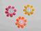Aplikacje na sztuki - kwiatki - 3 kolory - 5 szt.