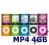 MP4 MP3 FM Odtwarzacz 4GB FM Dyktafon +Ładowarka