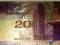 BANKNOT Kolekcjonerski 20 Patacas MACAO pozłacany