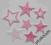 Gwiazdy termo naszywki aplikacja hafty róż różowe
