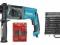 MAKITA HR2470 MŁOTOWIERTARKA + 31 WIERTEŁ I 5 DŁUT