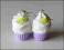 kolczyki z modeliny fimo, muffinki, cupcake, lila