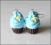 kolczyki z modeliny fimo, cupcake, błękit,pastele