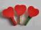 Serduszka serca z klamerkami 3 szt. 3 kolory