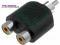 Przejście 1x wtyk RCA / 2x gniazdo  RCA (CINCH)