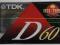 KASETA AUDIO MAGNETOFONOWA TDK D60 MIN