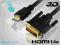 Kabel HDMI - DVI 2m złocony 1080p HQ FULL HD