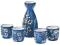 [WO] Zestaw porcelany do sake - niebieski