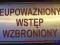 TABLICZKA TABLICA WSTĘP WZBRONIONY - NIERDZEWNA