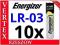 10x BATERIA ALKALICZNA ENERGIZER LR03 AAA R03 2024