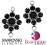 Swarovski - 160879-J/2 Flower Buttons Jet 2holes