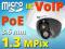 1.3MPix Sufitowa Kamera IP HD 1280x960 VoIP PoE SD