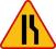 Znak Drogowy A 750mm zwężenie jezdni drogi A 12b