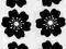 Naklejki żelowe - czarne kwiatki