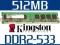 NOWA PAMIĘĆ KINGSTON 512MB DDR2 533 PC4200 = FVAT