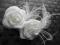 Stroik ślubny fascynator kwiat ecrue F14 RÓŻE