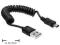 Delock kabel miniUSB na USB 2.0 spirala 20-60cm