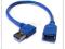 Kabel Przedłużacz KĄTOWY USB 3.0 AM-AF LEWY 0,3M