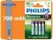 `4 akumulatorki Philips HR03 AAA 700 mAh