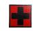 KAMPFHUND - Naszywka Krzyż - Czerwony/Czarny- Gen