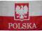 Flaga Polski duża z godłem i napisem 152 x 90 cm